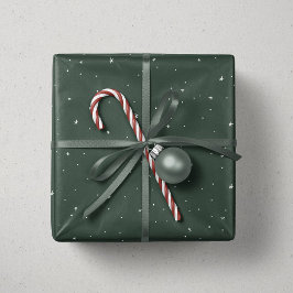 Papel De Presente Estrelas de Natal embrulho de feriado branco e ver