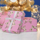Papel De Presente Estrelas de Ouro Elegante - Pink Christmas<br><div class="desc">Papel de embrulho de presente de Natal - Estrelas de Ouro Faux - Elegantes</div>
