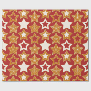 Papel De Presente Estrelas de Pão de Mel (Natal)