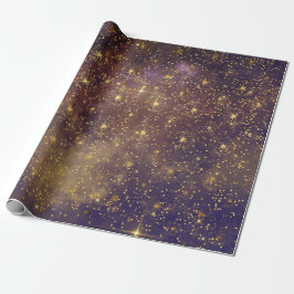 Papel De Presente Estrelas do ouro Confetti Celestial Firmware da Ga