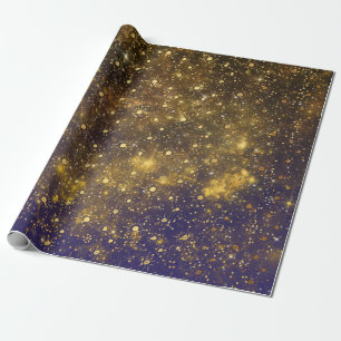 Papel De Presente Estrelas do ouro Confetti Celestial Firmware Verde