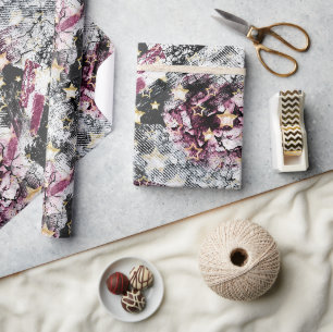 Papel De Presente estrelas Douradas grunge abstrato na moda