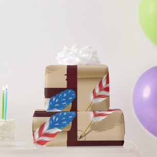 Papel De Presente Estrelas E Folhas De Estrelas