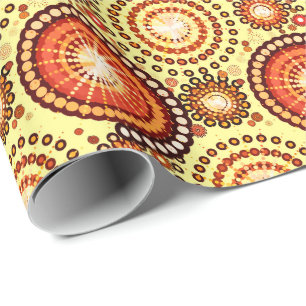 Papel De Presente Estrelas e pineiras, castanhas e amarelas