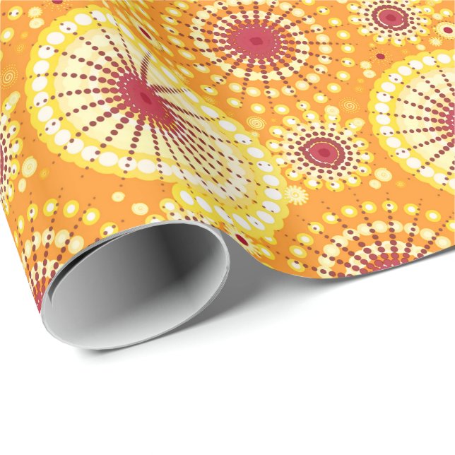 Papel De Presente Estrelas e pinhões, açafrão e passas (Ponta do rolo)