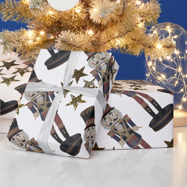 Papel De Presente Estrelas e Quebra-Nozes de Natal (Feriados)