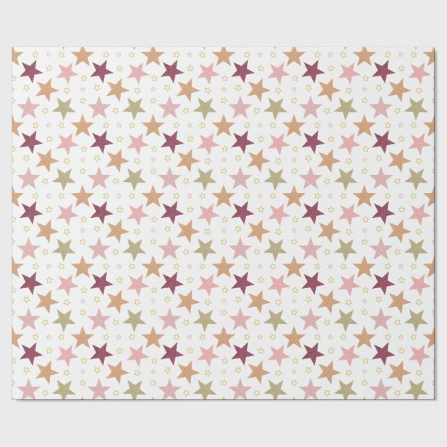 Papel De Presente Estrelas em Branco (Barra)
