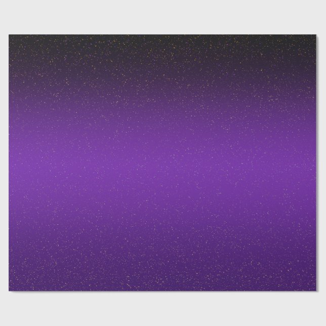 Papel De Presente Estrelas Espaciais Centro Roxo Celestial (Aberto)
