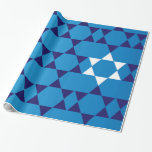 Papel De Presente Estrelas judaicas azuis gigantes<br><div class="desc">Este é um grande papel de envolvimento para Hanukkah!</div>