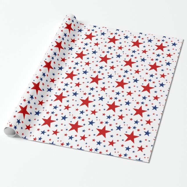 Papel De Presente Estrelas Patriotas (Desenrolado)