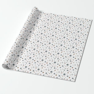 Papel De Presente Estrelas pequenas, pau-rosa e Lavandas