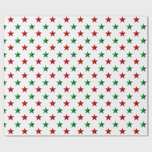 Papel De Presente Estrelas Vermelhas e Verdes