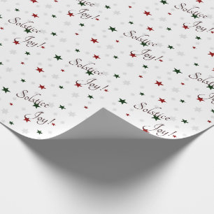 Papel De Presente Estrelas vermelhas e verdes da alegria do