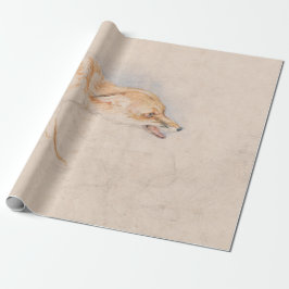 Papel De Presente Estudo de uma Raposa de Agressão (por John Frederi