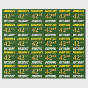 Papel De Presente Esverdeie, falso/ouro de imitação, "42nd