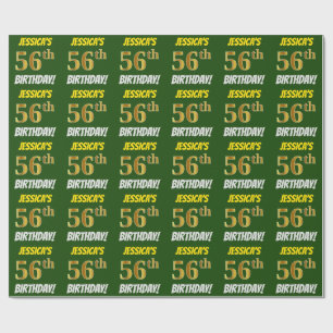 Papel De Presente Esverdeie, falso/ouro de imitação, "56th