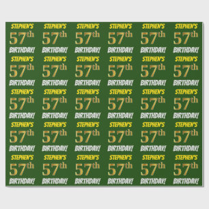Papel De Presente Esverdeie, falso/ouro de imitação, "57th