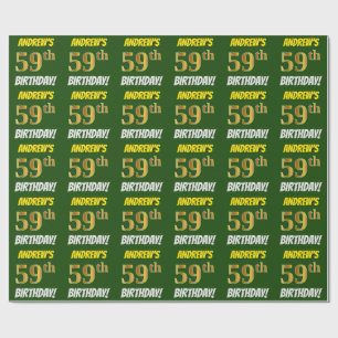 Papel De Presente Esverdeie, falso/ouro de imitação, "59th