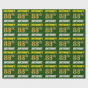 Papel De Presente Esverdeie, falso/ouro de imitação, "88th