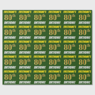 Papel De Presente Esverdeie, falso/ouro de imitação, do "ANIVERSÁ