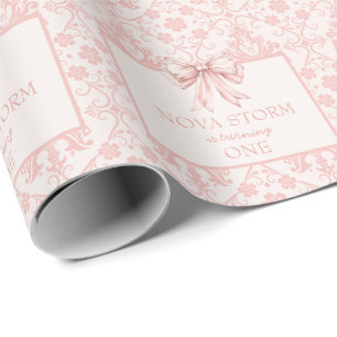 Papel De Presente Etapa de Coquete Rosa-Blush de Demarcação Personal