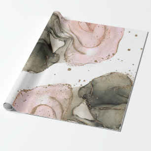 Papel De Presente Etéreo Rosa Moody Preto Dourado Tinta Fantasia Gla