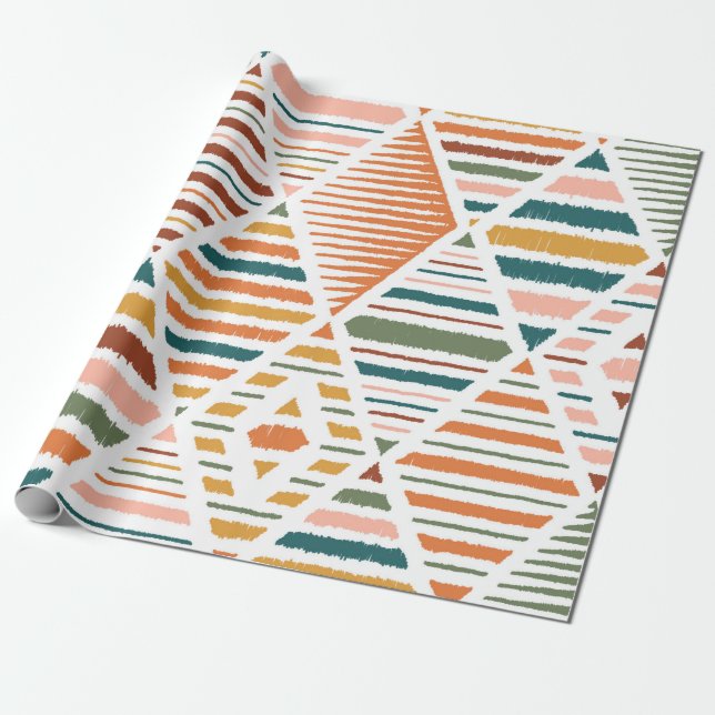 Papel De Presente Ethnic Tribal Argyle Seamless Pattern. Traditional (Desenrolado)