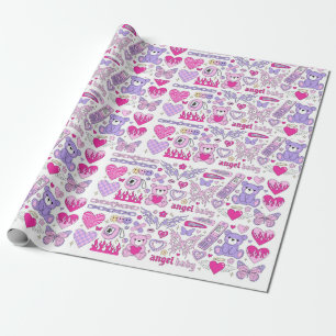 Papel De Presente Etiquetas cor-de-rosa com gótico emo de tendências
