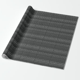 Papel De Presente Etnia tribal: padrão branco negro.