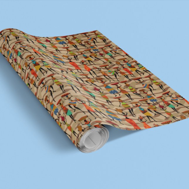 Papel De Presente Étnica Tribal African Patterno (Criador carregado)