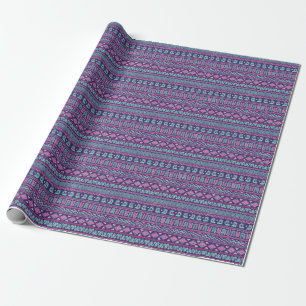 Papel De Presente Étnica Tribal: Padrão Colorido Sem Costura.