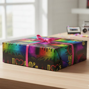 Papel De Presente Eu Adoro A anos 80