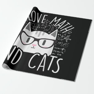 Papel De Presente Eu Adoro Matemática E Gatos Gatinhos Bonitos