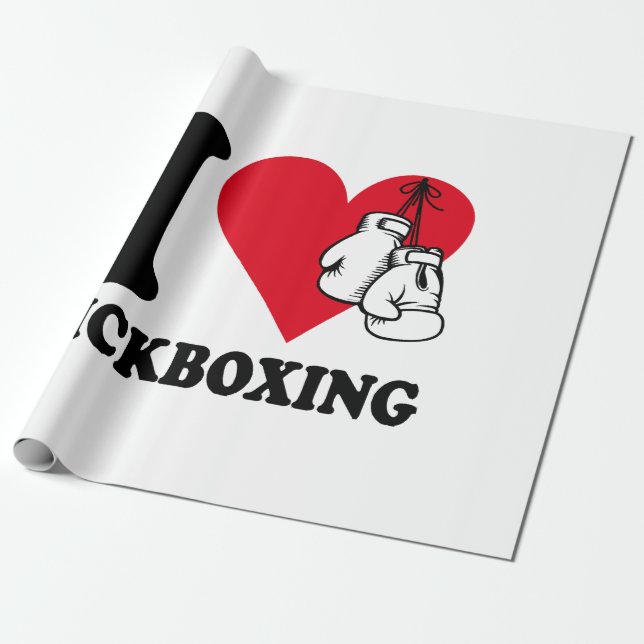 Papel De Presente Eu adoro o kickboxe (Desenrolado)