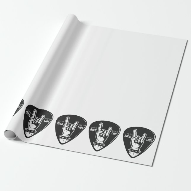 Papel De Presente Eu adoro rock (Desenrolado)