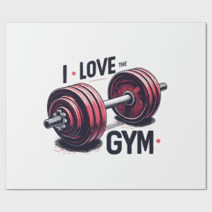 Papel De Presente Eu amo a academia