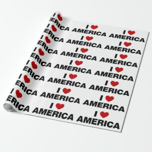 Papel De Presente Eu amo a América