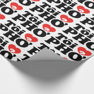 Papel De Presente Eu Amo (Amo) Pho (Tôi ❤ PHỞ) Língua Vietnamita