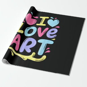 Papel De Presente Eu Amo Arte, Pintora Artista Colorida Pintura Pres
