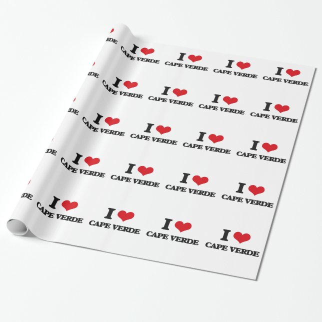 Papel De Presente Eu amo Cabo Verde (Desenrolado)