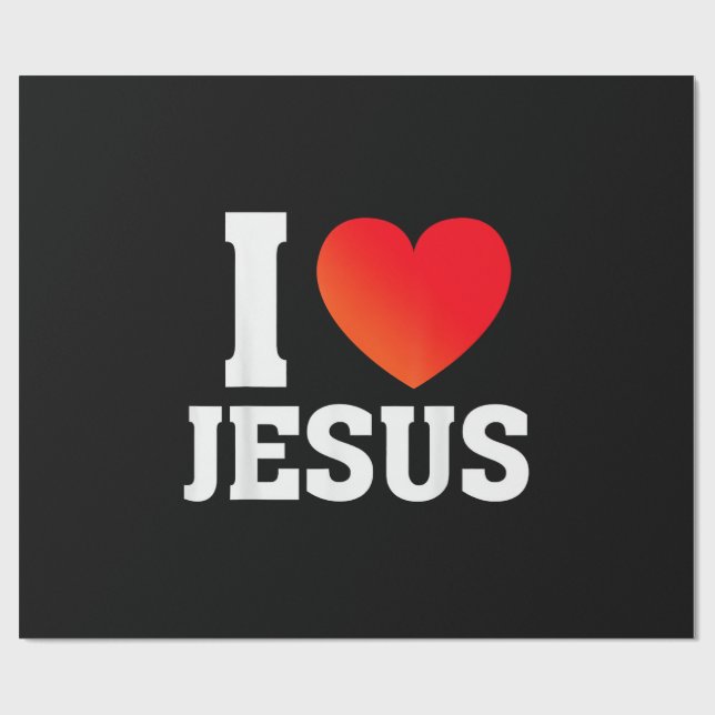 Papel De Presente Eu Amo Jesus (Aberto)