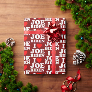 Papel De Presente Eu Amo Joe Biden Joe Biden Heart Gift