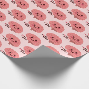 Papel De Presente Eu Amo Meu Cérebro - Cérebro Sorridente