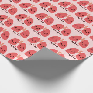 Papel De Presente Eu Amo Meus Pulmões - Pulmões Bonitos Sorrindo