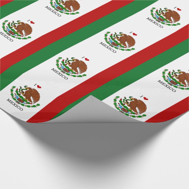 Papel De Presente eu amo méxico - bandeira mexicana (Ponta)