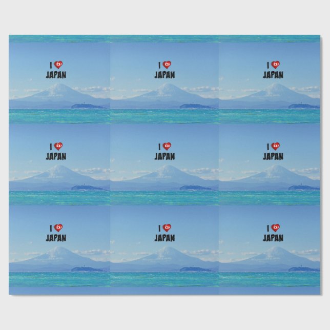 Papel De Presente "Eu Amo o Japão," Monte Fuji (Aberto)