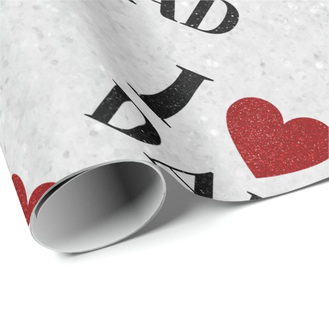 Papel De Presente Eu Amo Papel De Mola De Pai (Ponta do rolo)