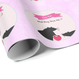 Papel De Presente Eu amo ratos e amam-me