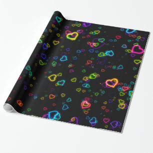 Papel De Presente Eu amo U - néon feliz