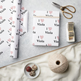 Papel De Presente Eu amo Viola Alto Clef Red Heart of Music Notes